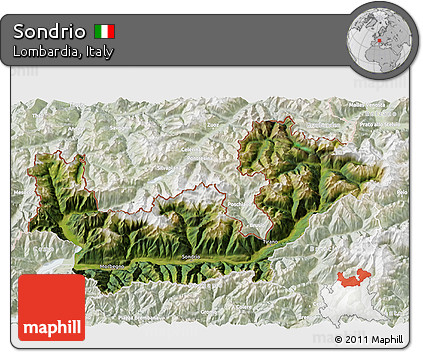 Satellite 3D Map of Sondrio, lighten