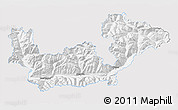 Silver Style 3D Map of Sondrio, single color outside