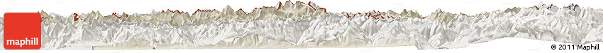 Shaded Relief Horizon Map of Sondrio, lighten