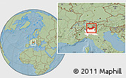 Savanna Style Location Map of Sondrio, highlighted parent region, hill shading