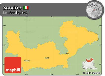 Savanna Style Simple Map of Sondrio, single color outside