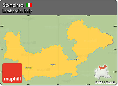 Savanna Style Simple Map of Sondrio, single color outside