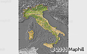 Satellite Map of Italy, desaturated