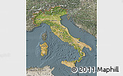 Satellite Map of Italy, semi-desaturated