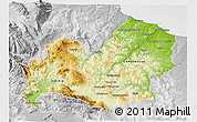 Physical 3D Map of Molise, lighten, desaturated