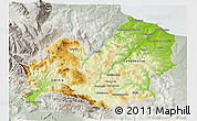 Physical 3D Map of Molise, lighten, semi-desaturated