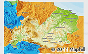 Physical 3D Map of Molise, political outside