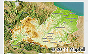 Physical 3D Map of Molise, satellite outside