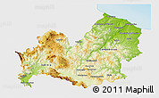 Physical 3D Map of Molise, single color outside