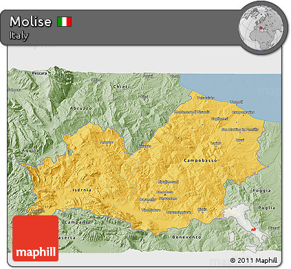 Savanna Style 3D Map of Molise