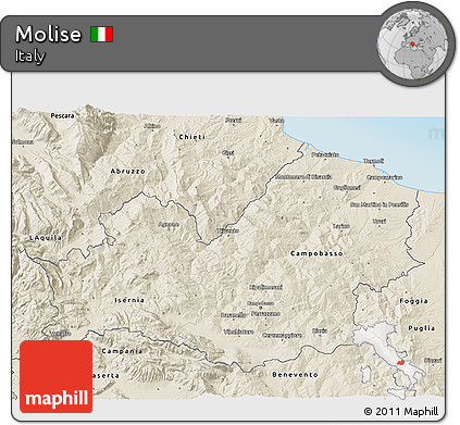 Shaded Relief 3D Map of Molise
