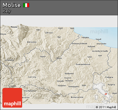 Shaded Relief 3D Map of Molise