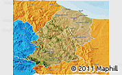 Satellite 3D Map of Campobasso, political outside