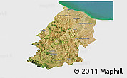 Satellite 3D Map of Campobasso, single color outside