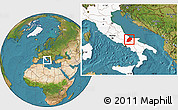 Satellite Location Map of Campobasso, highlighted country