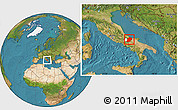 Satellite Location Map of Campobasso, highlighted parent region