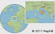 Savanna Style Location Map of Campobasso, within the entire country