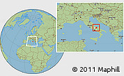 Savanna Style Location Map of Campobasso, highlighted parent region, within the entire country