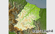 Physical Map of Campobasso, darken