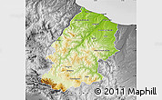Physical Map of Campobasso, desaturated