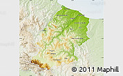 Physical Map of Campobasso, lighten