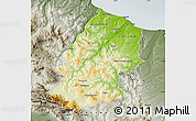 Physical Map of Campobasso, semi-desaturated