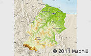 Physical Map of Campobasso, shaded relief outside