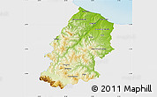Physical Map of Campobasso, single color outside