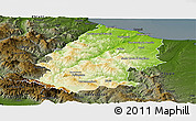 Physical Panoramic Map of Campobasso, darken
