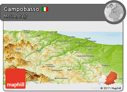 Physical Panoramic Map of Campobasso
