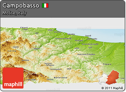 Physical Panoramic Map of Campobasso