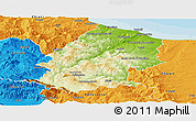 Physical Panoramic Map of Campobasso, political outside