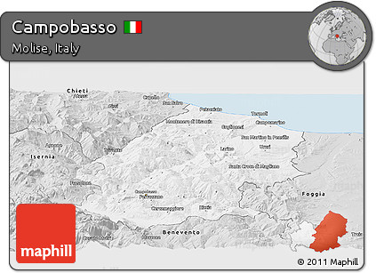 Silver Style Panoramic Map of Campobasso
