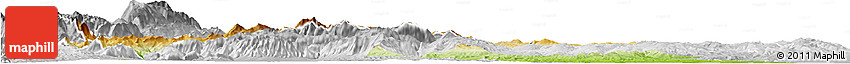 Physical Horizon Map of Molise, lighten, desaturated