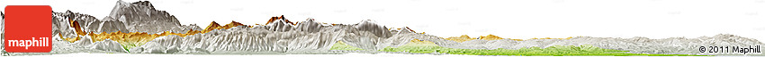 Physical Horizon Map of Molise, lighten, semi-desaturated