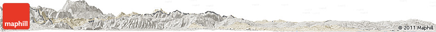 Shaded Relief Horizon Map of Molise, semi-desaturated
