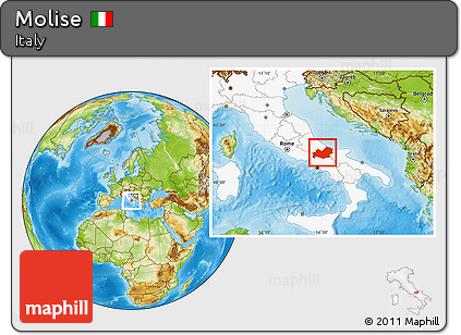 Physical Location Map of Molise, highlighted country