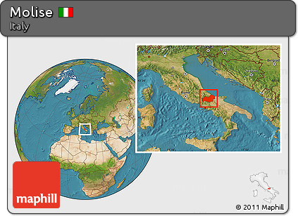 Satellite Location Map of Molise