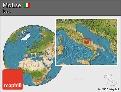 Satellite Location Map of Molise