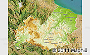 Physical Map of Molise, satellite outside