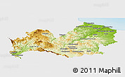 Physical Panoramic Map of Molise, single color outside