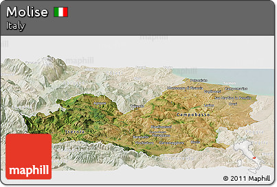 Satellite Panoramic Map of Molise, lighten