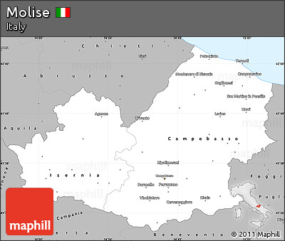Gray Simple Map of Molise