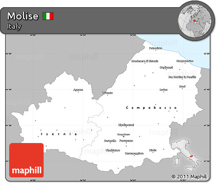 Gray Simple Map of Molise, single color outside