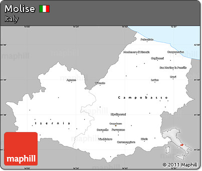 Gray Simple Map of Molise, single color outside