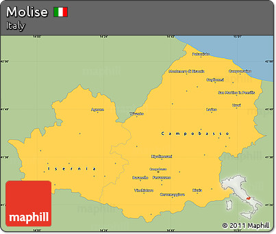 Savanna Style Simple Map of Molise, single color outside
