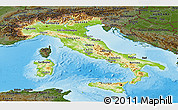 Physical Panoramic Map of Italy, darken, land only