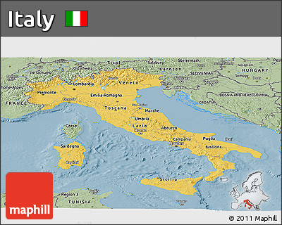 Savanna Style Panoramic Map of Italy