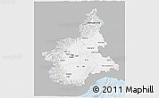 Gray 3D Map of Piemonte, single color outside