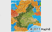 Satellite 3D Map of Piemonte, political outside